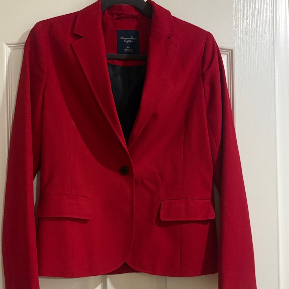 American Eagle Outfitters Red Single-Button Women's Blazer - Picture 1 of 3